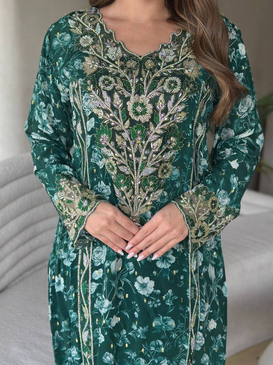 مخور الفيروز الاخضر، مشغول يدوياً بالكامل - الصورة 3