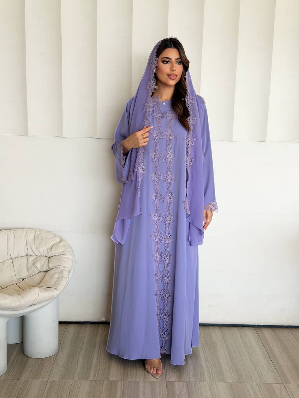 طقم عباية الأناقة الملكية – 3 قطع من الفخامة الكلاسيكية